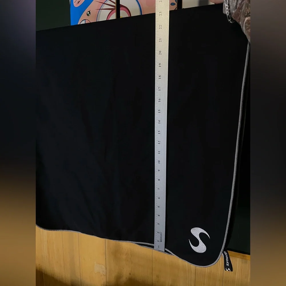 Black S Logo quick dry towel with Contrasting Edge synergy